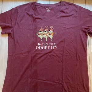 Teddy the Dog Radio City Dogettes V neck tee. XL